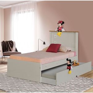 Cama Solteiro Alicante Off White Com Auxiliar E Colchões