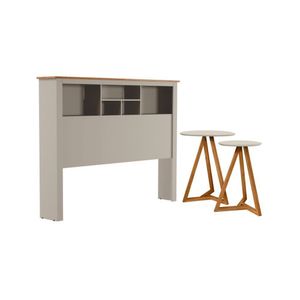Jogo De Cabeceira Com Mezanino Lateral Cambridge Off White