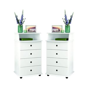 Kit De 2 Mesas De Cabeceira Lux Ll Branco