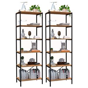 Kit 02 Estantes Livreiro Multiuso Industrial 180cm Preto