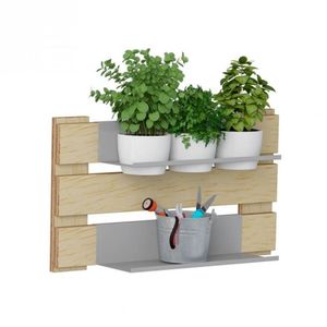 Jardim Vertical 2 Prateleiras 3 Cachepots Green Be Mobiliário Natural