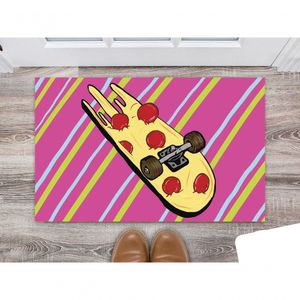 Tapete Capacho Divertido Skate Sk8 Skateboarding Skate Pizza