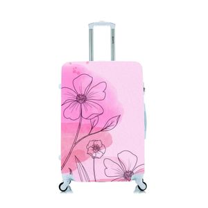 Capa Protetora Para Mala Viagem G Fundo Floral Rosa