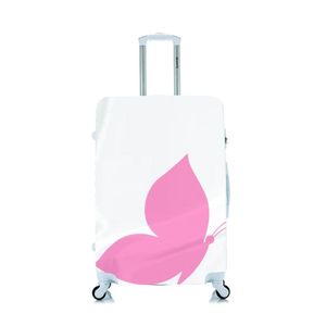 Capa Protetora Para Mala Viagem G Borboleta Rosa