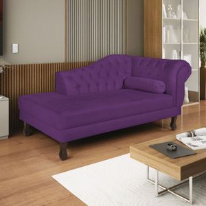 Diva Recamier Dora 185cm Lado Esquerdo Suede Roxo