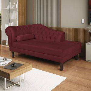 Diva Recamier Dora 185cm Lado Direito Suede Bordô