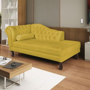 Diva Recamier Dora 185cm Lado Direito Suede Amarelo