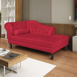 Diva Recamier Dora 160cm Lado Direito Suede Vermelho