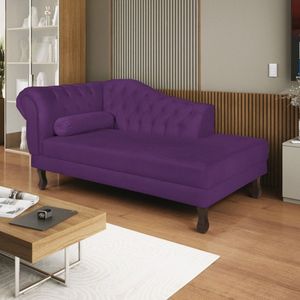 Diva Recamier Dora 140cm Lado Direito Suede Roxo