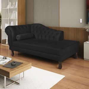 Diva Recamier Dora 140cm Lado Direito Suede Preto
