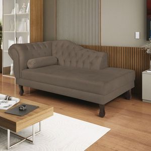 Diva Recamier Dora 130cm Lado Direito Suede Marrom