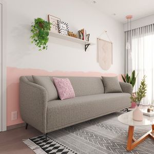 Sofá 3 Lugares 180cm Adams Cinza/marrom