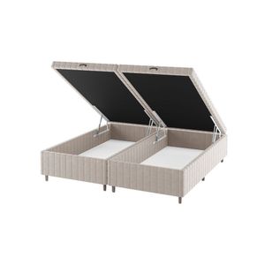 Base Box Baú Queen Ibiza 35cm 1,98m 1,58m Turkey Bege