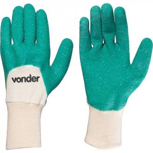 Luva De Malha Com Látex Cor Verde Tamanho 10 Vonder - Caixa Com 3 Unidade - Verde
