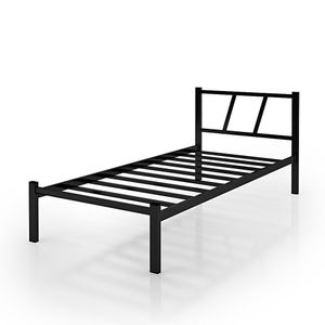 Cama Solteiro Em Aço Helena Super Resistênte Cor:Preto