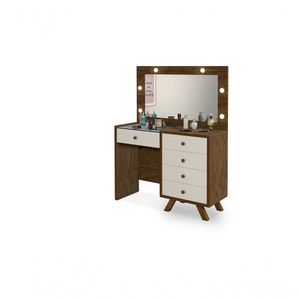 Penteadeira Camarim Malbec Off White Mdf Led Espelho