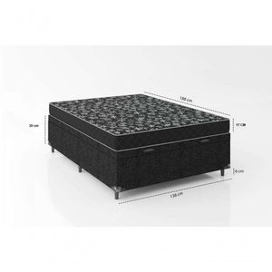 Cama Box Baú Casal Colchão Espuma D33 17 Cm + Box Suede