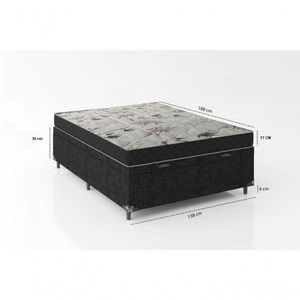 Cama Box Baú Casal Colchão Espuma D33 17 Cm + Box Suede