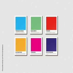 Terapia Das Cores Quadro Com 6 Peças 6mm Placa Ultra-brilho