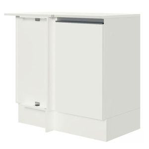 Balcão De Canto 100% Mdf Com Tampo Branco Smart Madesa Branco