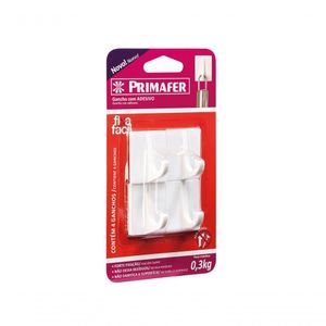 Gancho Plast C/Adesivo Primafer Quadrado 0,3Kg Blister 2508