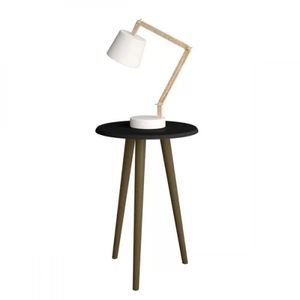 Mesa De Apoio Retrô Mdf Brilhante Preto Fosco