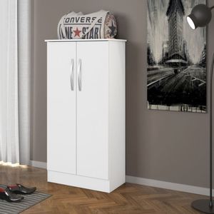Sapateira Com 2 Portas Branco Brilho Alaska Branco Brilho