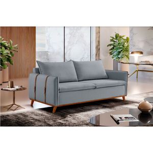 Sofá Fixo Living Argos 2,00m 03 Lugares Txr Prata