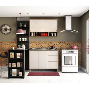 Cozinha Completa 4 Peças E Balcão Preto