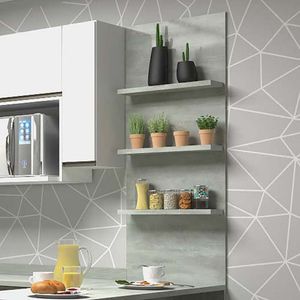 Painel De Cozinha 3 Prateleiras Suprema Concreto