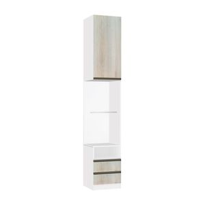 Mesa De Cabeceira Lado 1 Porta 2 Gavetas Branco C/Legno