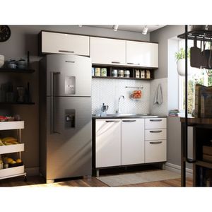 Cozinha 3 Pçs Armários Aéreos/Balcão Castanho C/Pérola