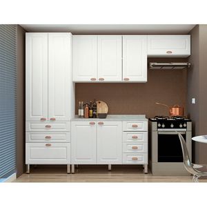 Cozinha Modulada 4 Peças Com Tampo Branco Cristal