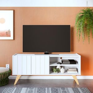 Rack Para Tv Até 50" Space Moov Branco Fosco