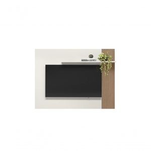 Painel Suspenso Para Tv 1,20X90 Cm Off White Cristal/Ripado