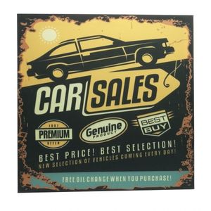 Quadro Impresso Car Sales 45x45 Cm