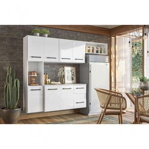 Cozinha Suspensa Juliete 7 Portas Branco - Nicioli