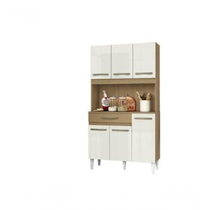 Cozinha Compacta Cleo 06 Portas Atacama/Off White Aramóveis
