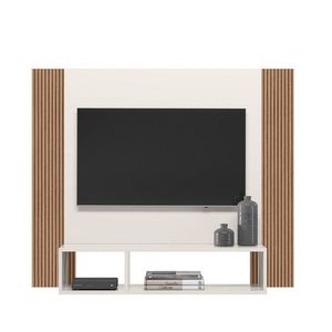 Painel Suspenso P/Tv 120x100 Cm Off White Cristal Madeira