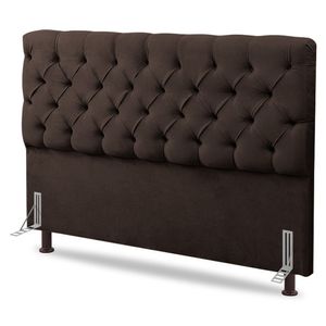 Cabeceira Cama Box Casal Queen Size Lylla 160cm Capitonê Com Frame Sintético Marrom - Abmaza