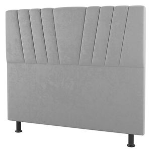 Cabeceira Cama Box Casal Queen Size Dublin 160cm Suede Cinza Claro - Abmaza