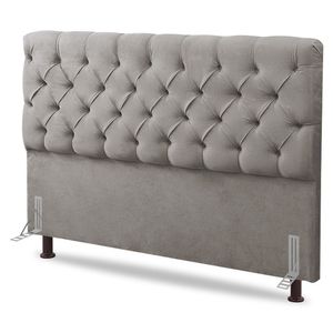 Cabeceira Cama Box Casal Lylla 140cm Capitonê Com Frame Linho Bege - Abmaza