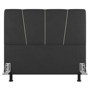 Cabeceira Cama Box Casal Queen Size Amber 160cm Estofada Suede Cinza Escuro - Abmaza