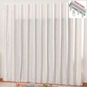 Cortina Em Jacquard Bahamas 4,00 X 2,70 Para Trilho Suisso - Branca