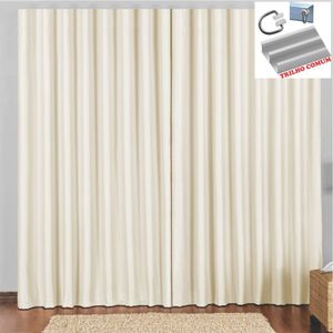 Cortina 4 Mts Sala Quarto Escritório Blackout Original Para Trilho Comum - Bege