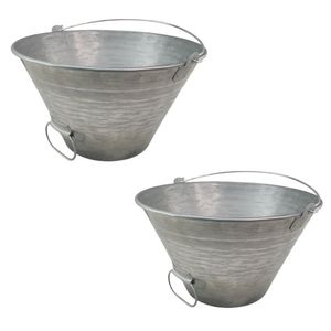 Balde Metal 10 Litros Com Pegador Kit 2 Uni Agua