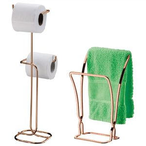 Kit Porta Papel Higiênico Porta Toalha Bancada Rose Future