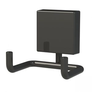 Cabide De Banheiro Duplo Future Preto Ganchos 8510 Pt