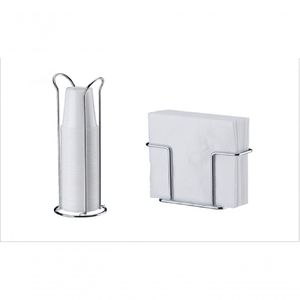 Kit Mesa Aço Carbono Future Porta Copo e Porta Guardanapo