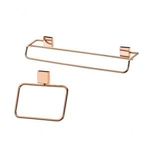 Kit Banheiro Lavabo 2 Peças Rose Gold Future